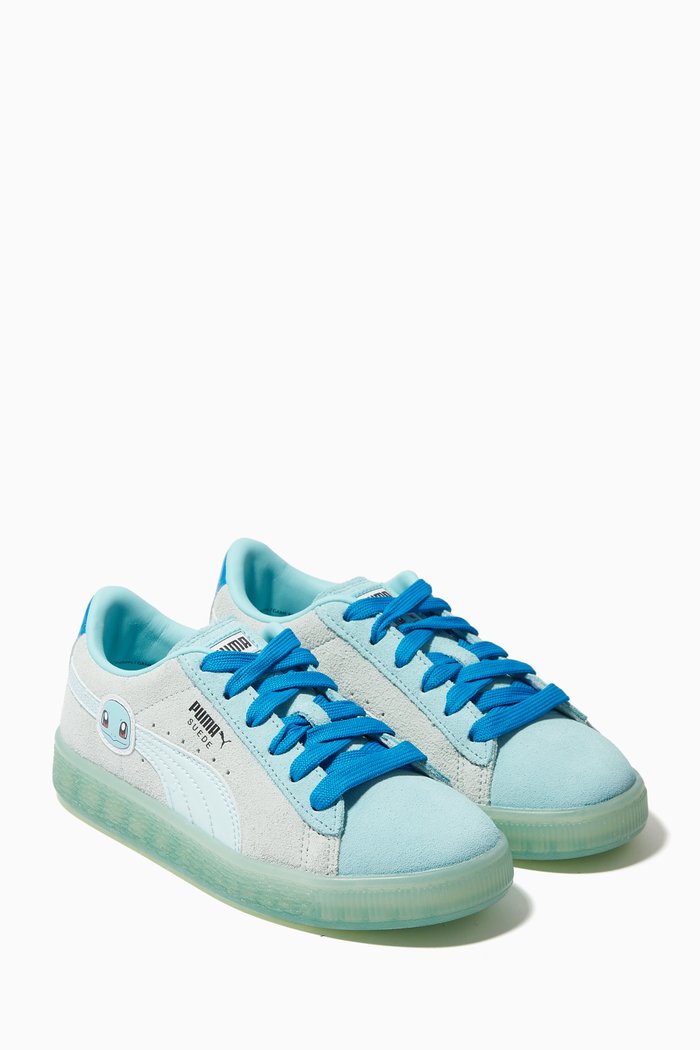 

x Pokemon Squirtle Classic Sneakers in Suede, Blue