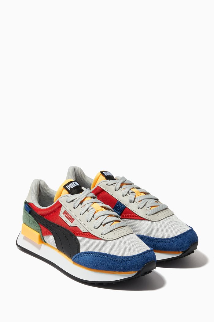 

Future Rider Splash Sneakers in Nylon & Suede, Multicolour