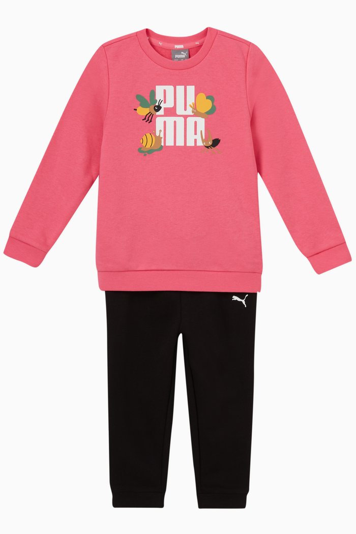 

Small World Tracksuit Set in French Terry, Pink