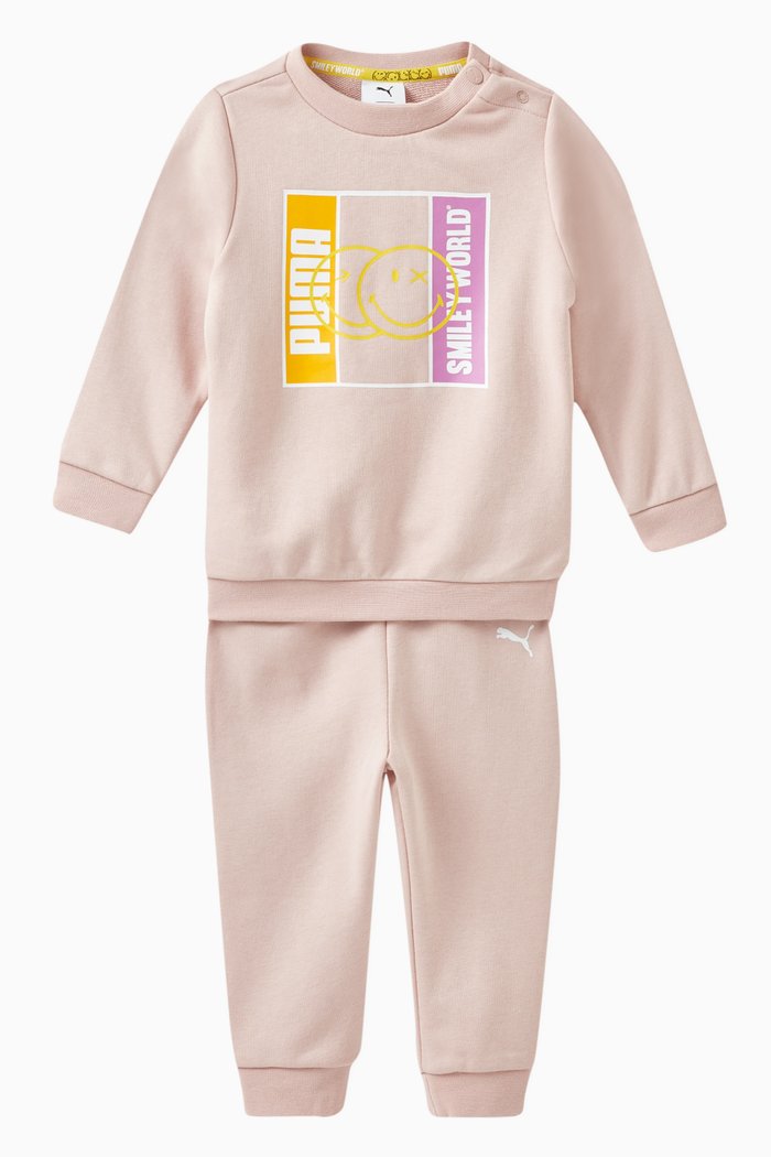 

x SW Minicat Crew Jogger Set in Stretch Cotton, Pink