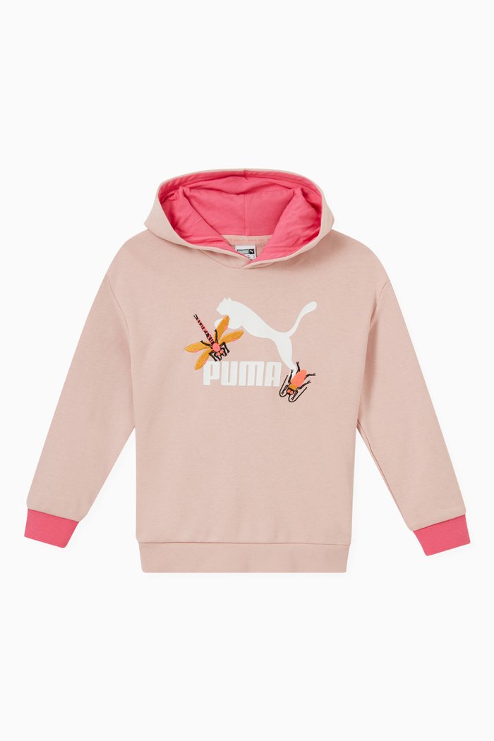 

Small World Prime Colour-block Hoodie in Cotton-blend, Pink