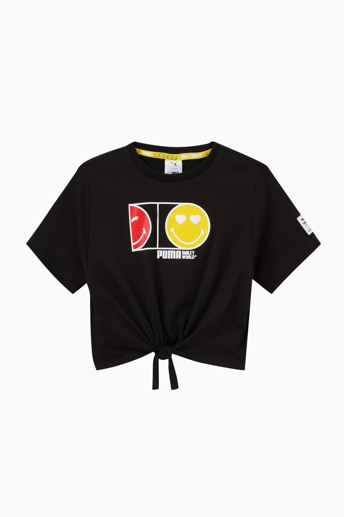 x SW Minicat Knot Tie T-shirt in Cotton, Black