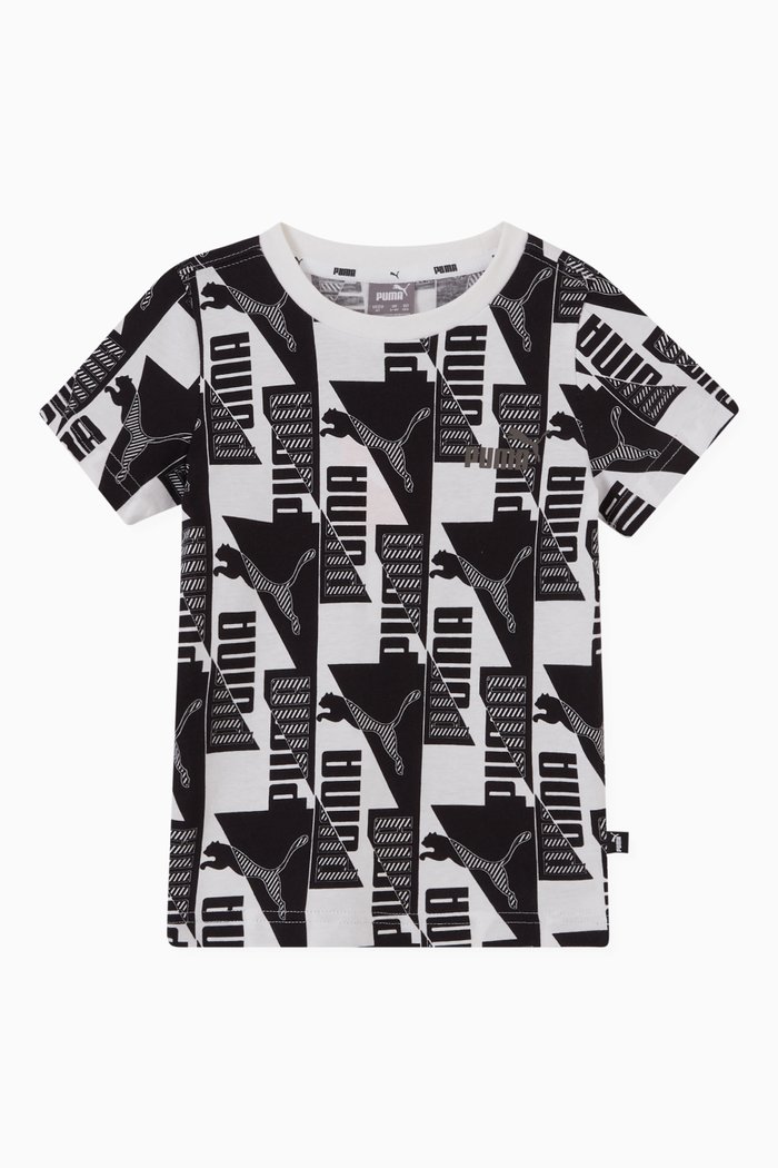 

All-over Printed Puma Power T-shirt in Cotton-jersey, White