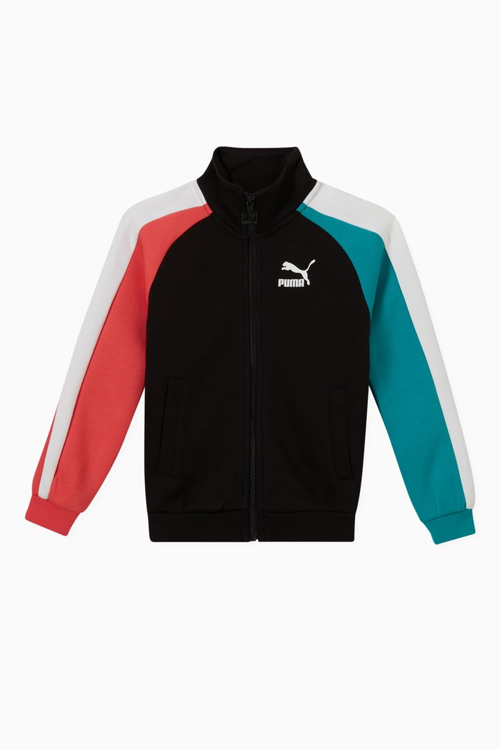 

Iconic T7 Zip-up Track Jacket in Cotton-blend, Black