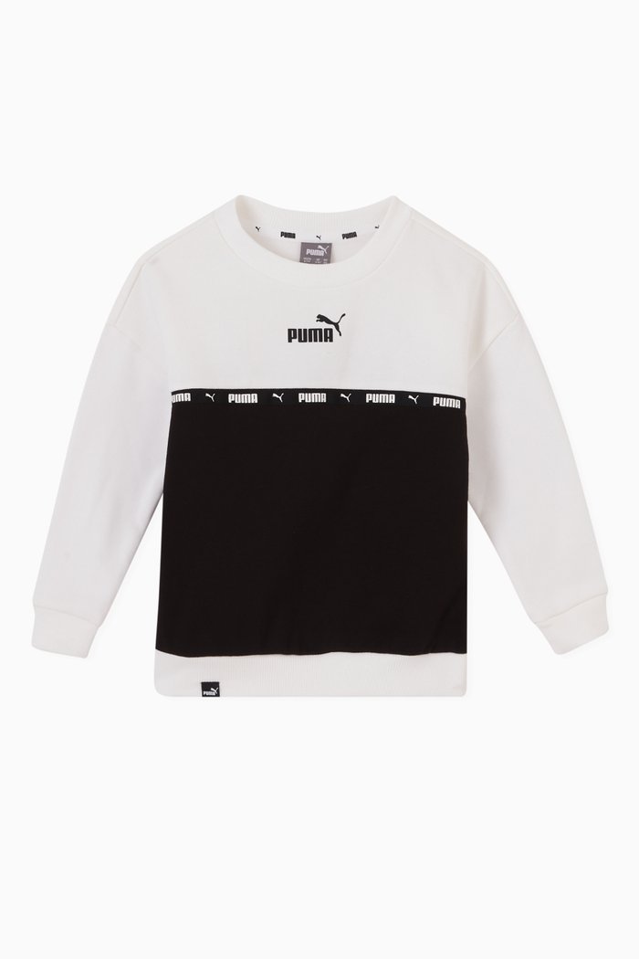 

Puma Power Logo-tape Sweatshirt in Cotton-blend, White