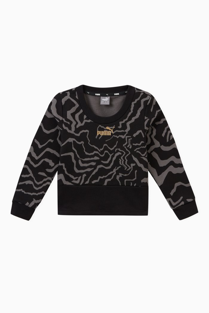 

All-over Alpha Sweatshirt in Cotton Blend, Black