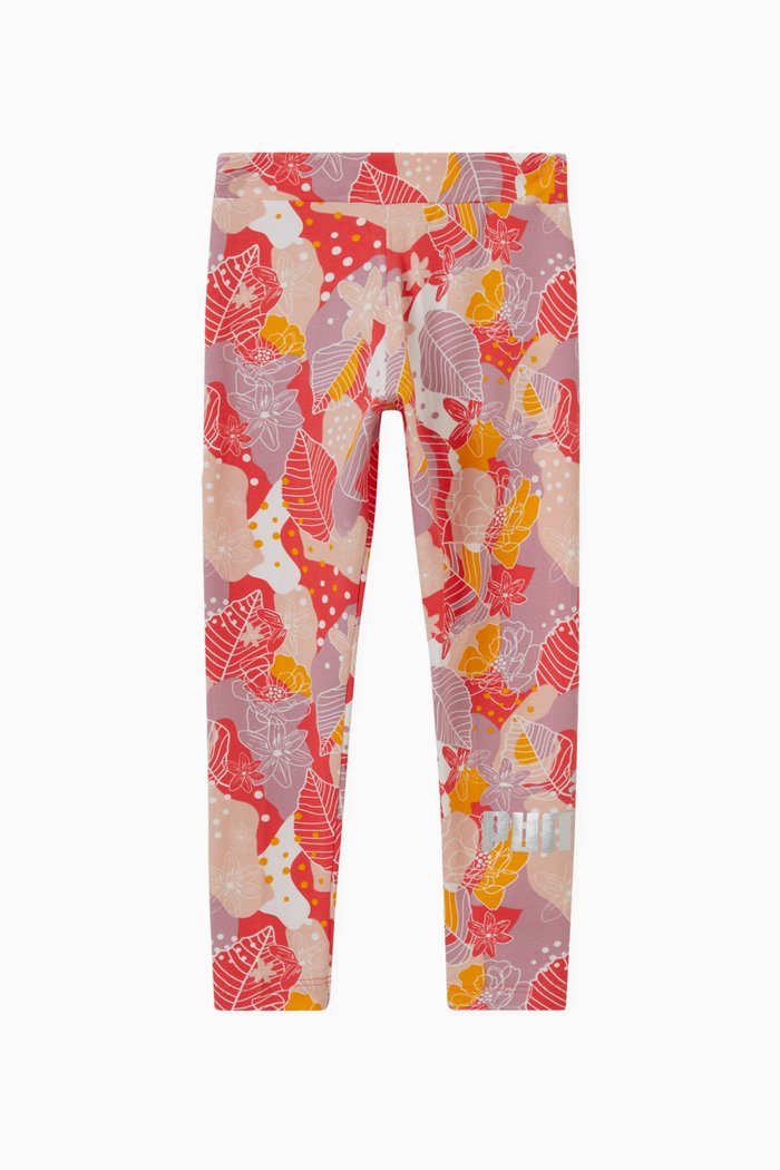 

Essentials + Bloom Allover Print Leggings in Cotton Jersey, Orange