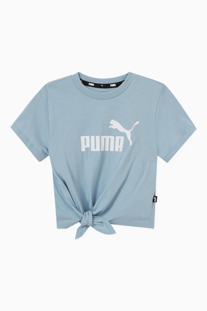 

Essentials Logo Knotted T-shirt in Cotton Jersey, Blue