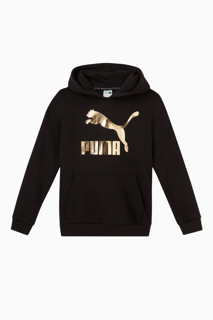 

Classics Foil-logo Print Hoodie in Cotton, Black