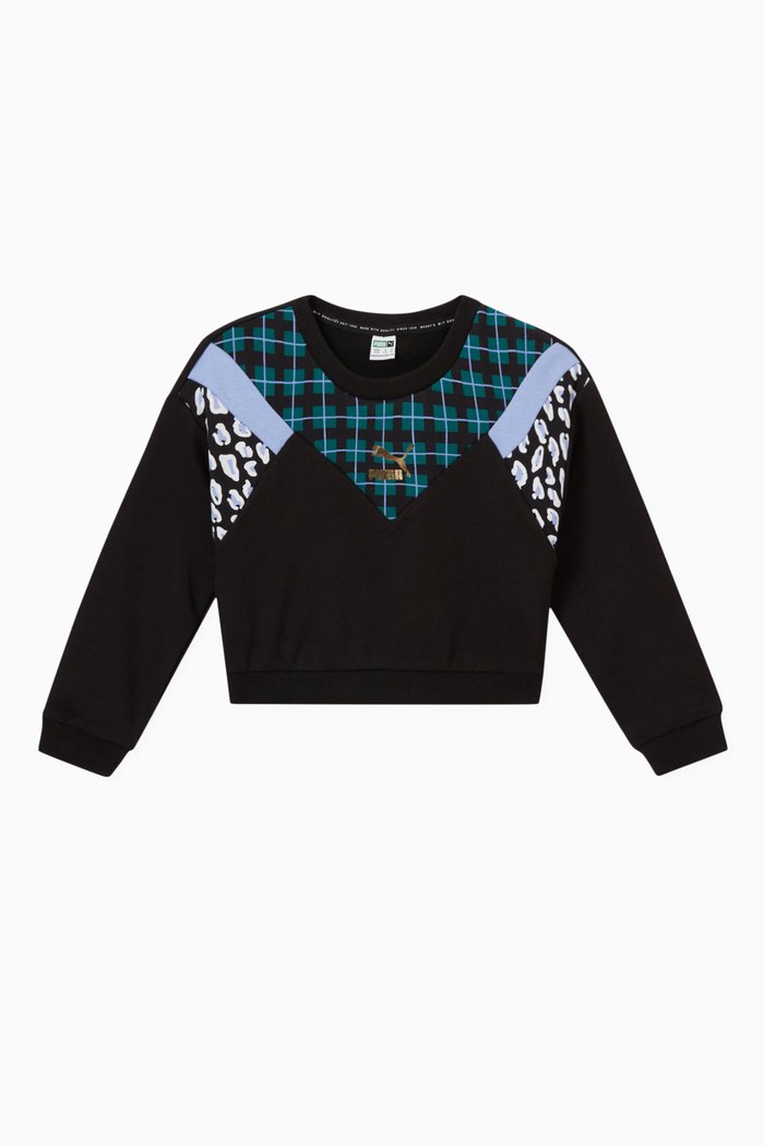 

Classics '90s Prep Crewneck Sweatshirt in French Terry, Black
