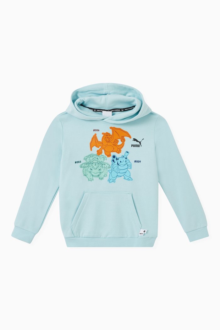 

x Pokemon Logo Hoodie in Jersey, Blue