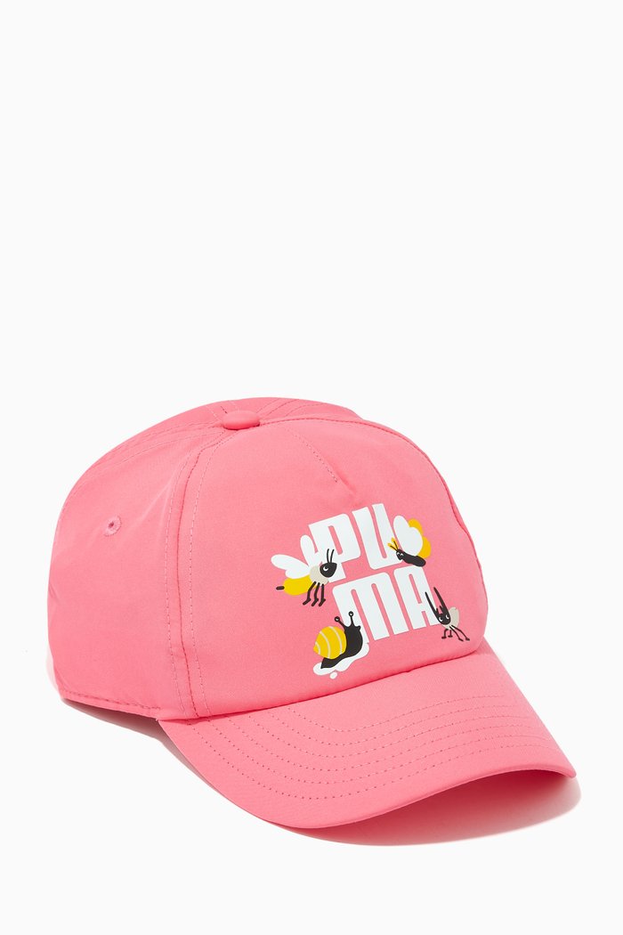 

Logo Print Cap in Organic Cotton, Pink