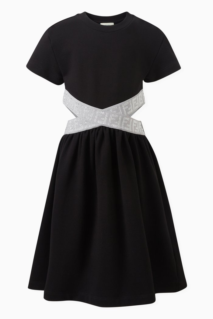 

Criss-cross Logo Dress in Cotton, Black