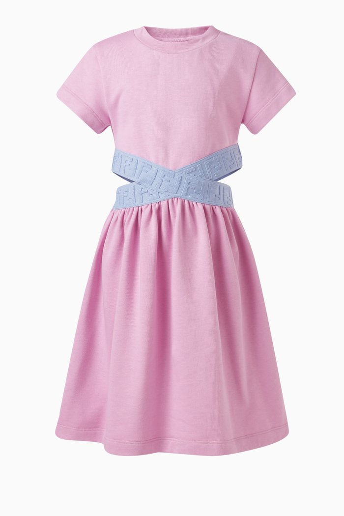 

Criss-cross Logo Dress in Cotton, Pink