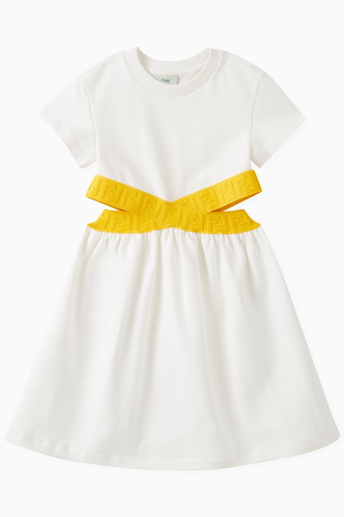 

Criss-cross Logo Dress in Cotton, White