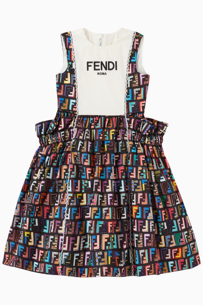 

Logo Dress in Cotton Poplin, Black