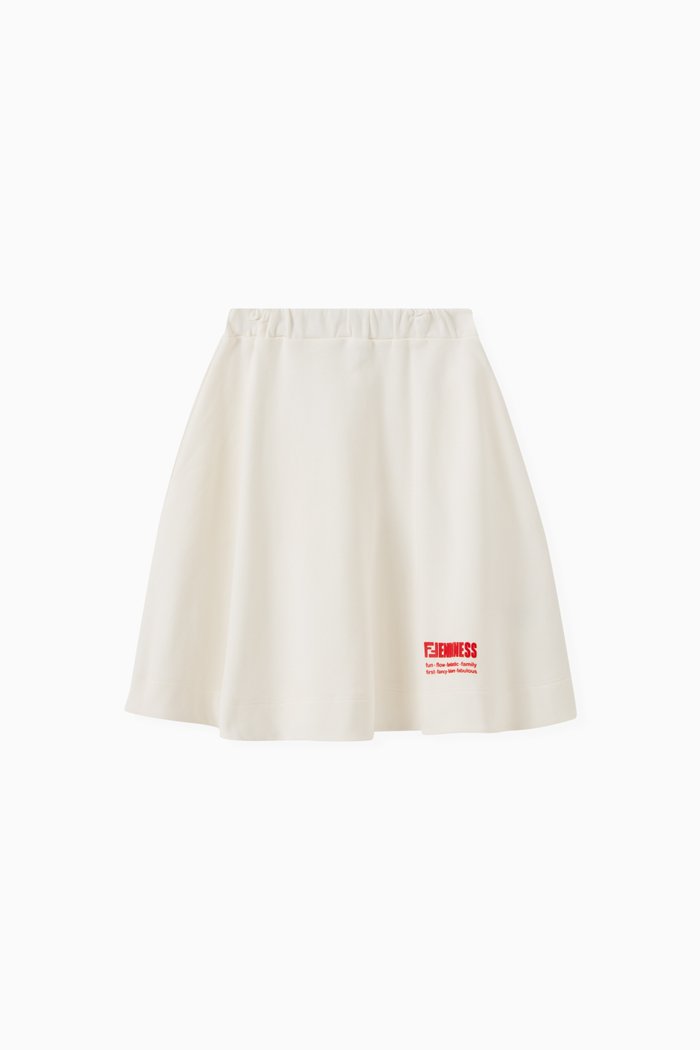 

Logo Skirt in Cotton, White