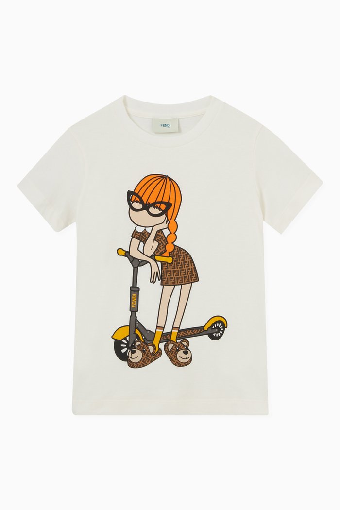 

Cartoon T-shirt in Cotton, White