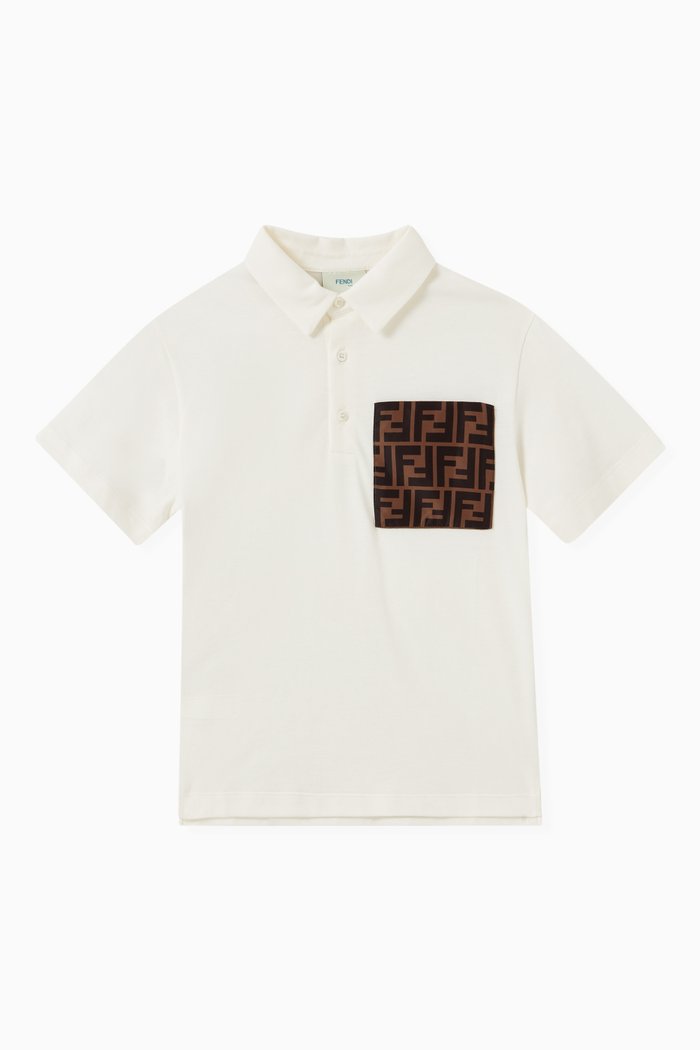 

Logo Patch Polo Shirt in Cotton, White