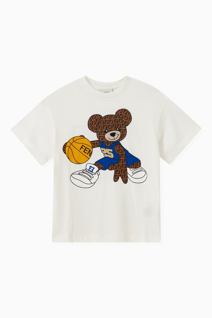 

Basketball Teddy T-shirt in Cotton, White