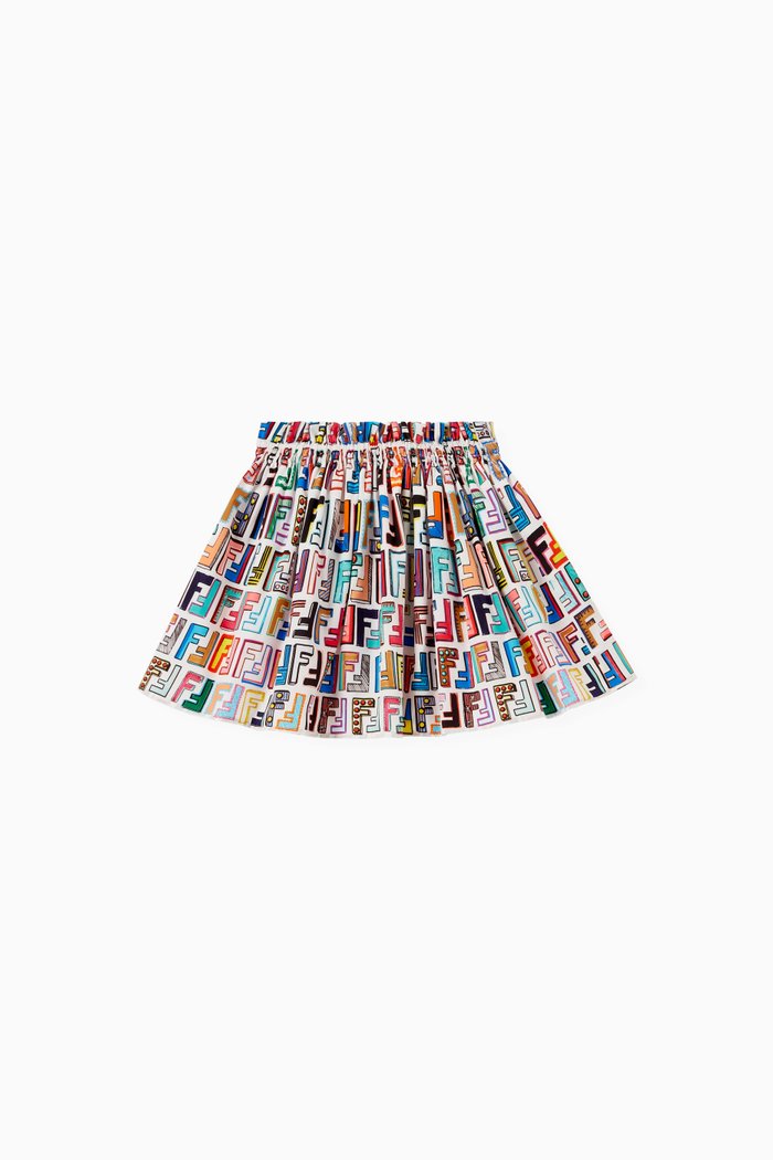 

Logo Skirt in Cotton Poplin, Multicolour