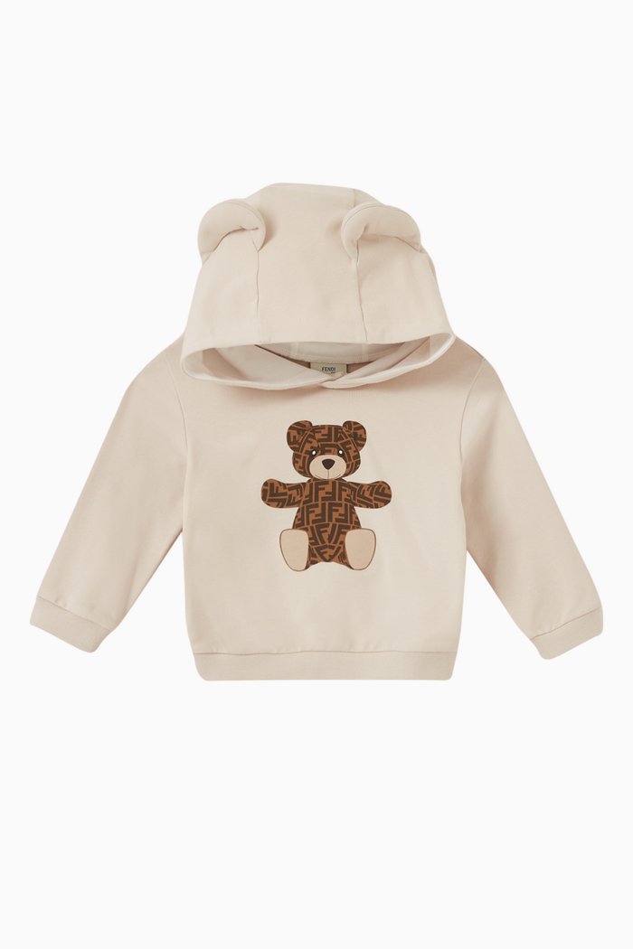 

Teddy Bear Hoodie in Cotton, Neutral