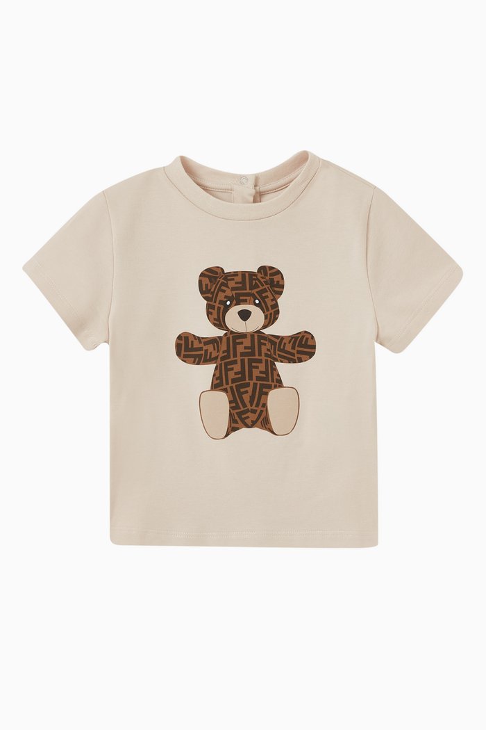 

Logo Teddy Bear T-shirt in Cotton, Neutral