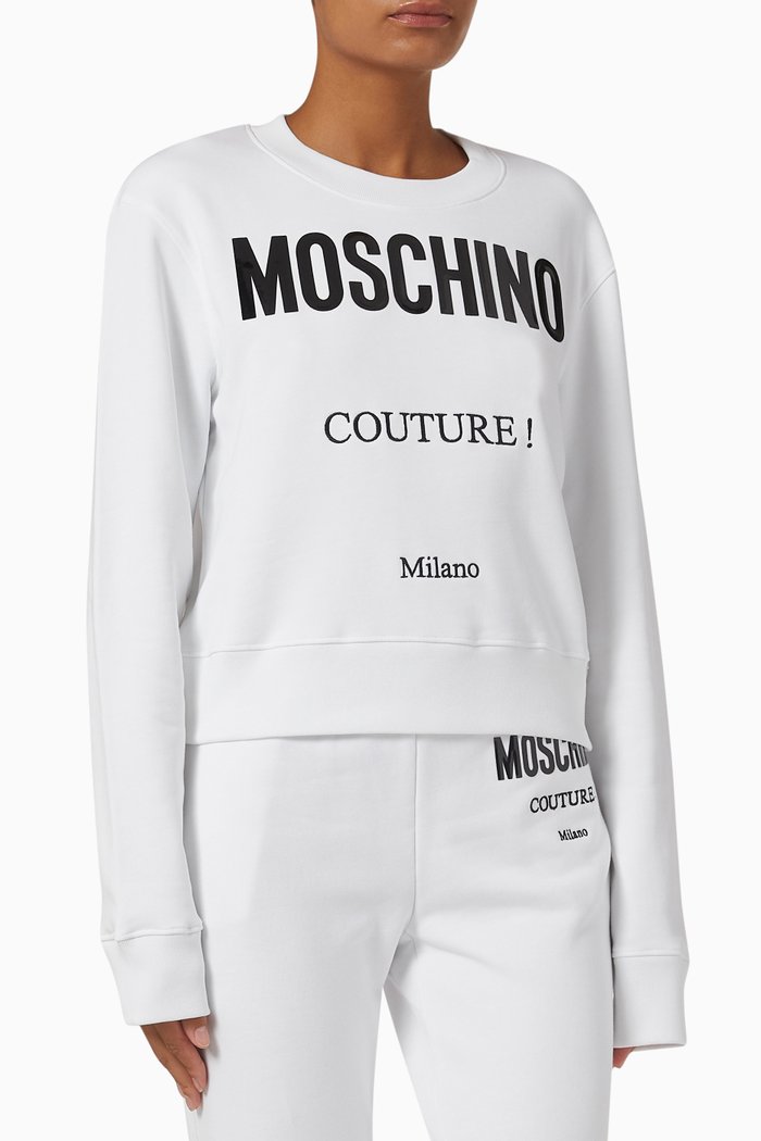 

Moschino Couture Sweatshirt in Organic Cotton, White