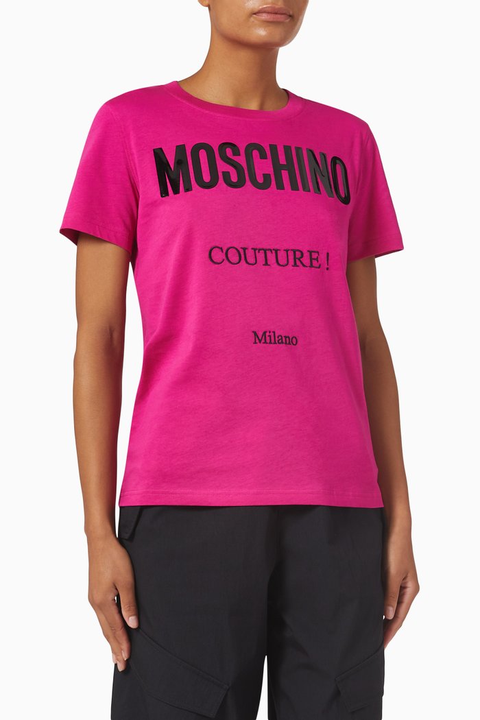 

Moschino Couture T-shirt in Organic Cotton, Pink