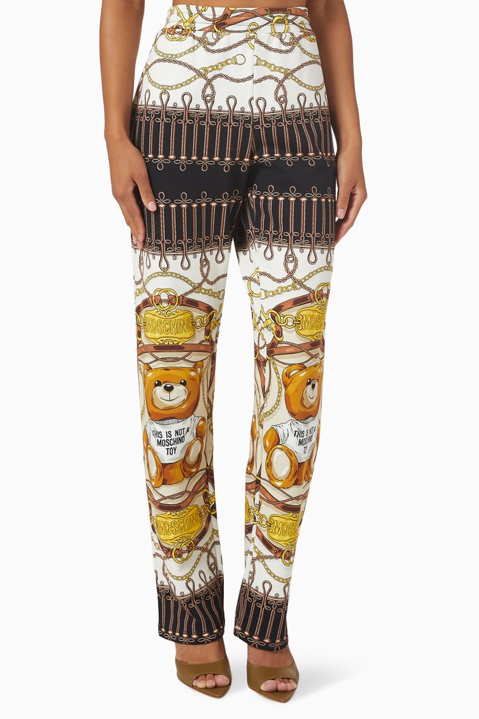 

Military Teddy Scarf Pants in Textured Fabric, Neutral