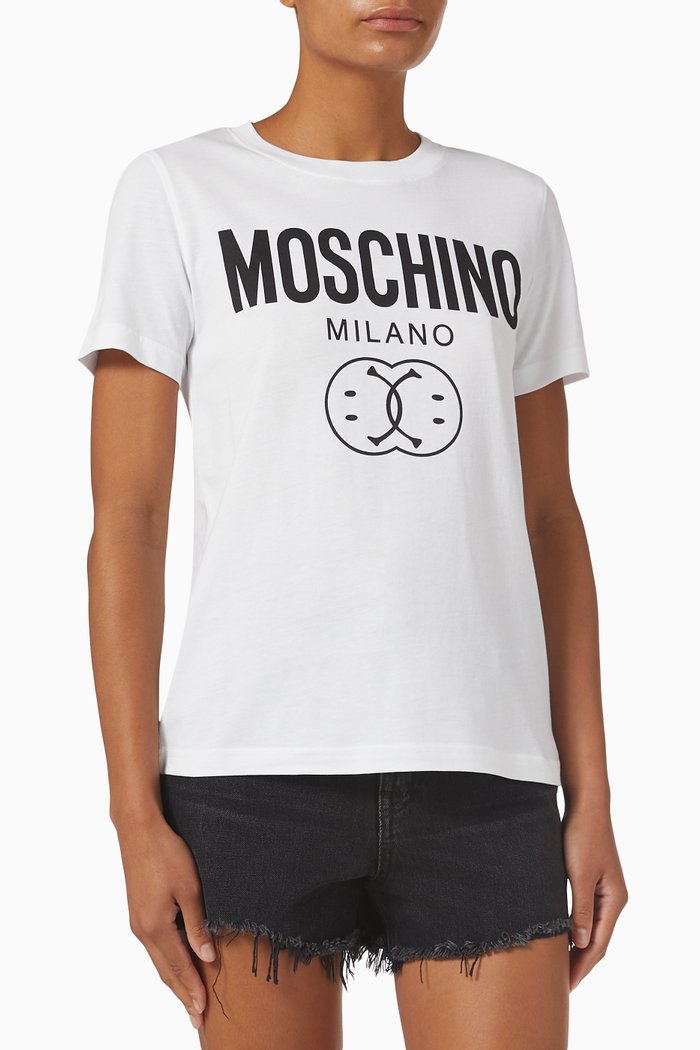 

Double Smiley® T-shirt in Organic Cotton, White