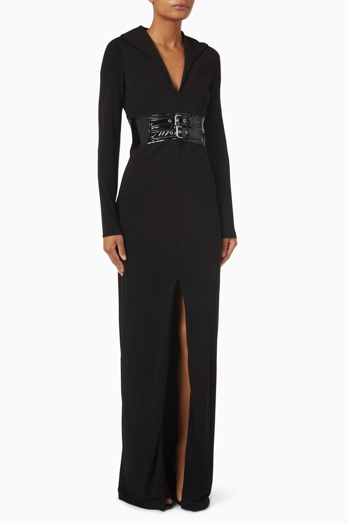 

Bondage Buckle Dress in Viscose, Black