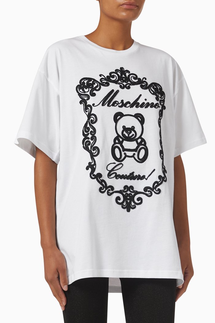 Teddy Oversized T-shirt in Organic Cotton, White