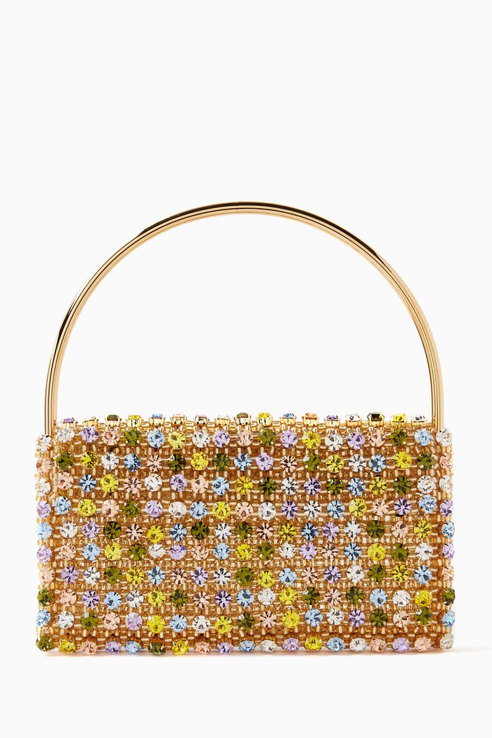 

Les Nuances Baguette Bag in Crystals & Glass Beads, Multicolour