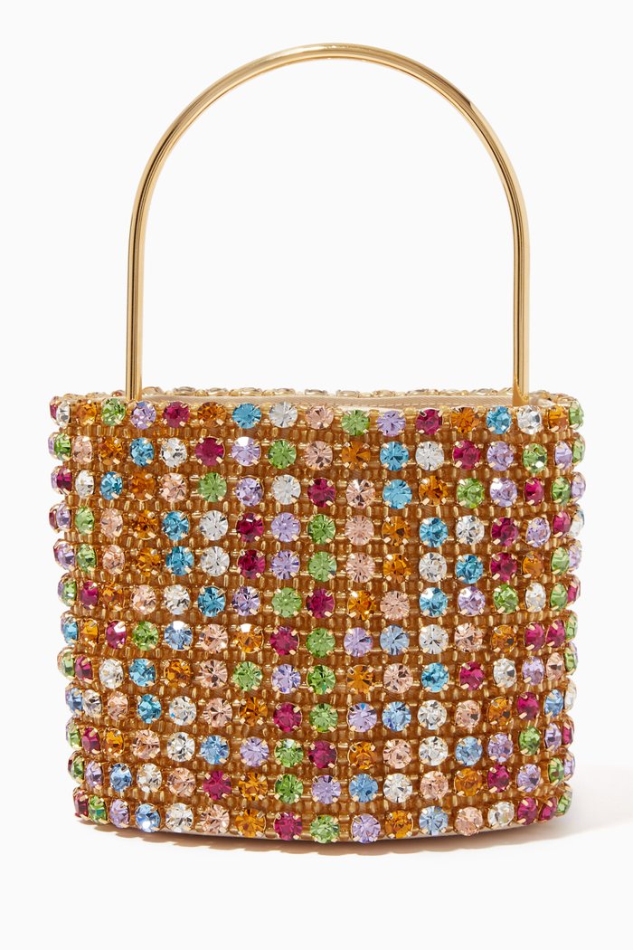 

Les Nuances Bucket Bag in Crystals & Glass Beads, Multicolour