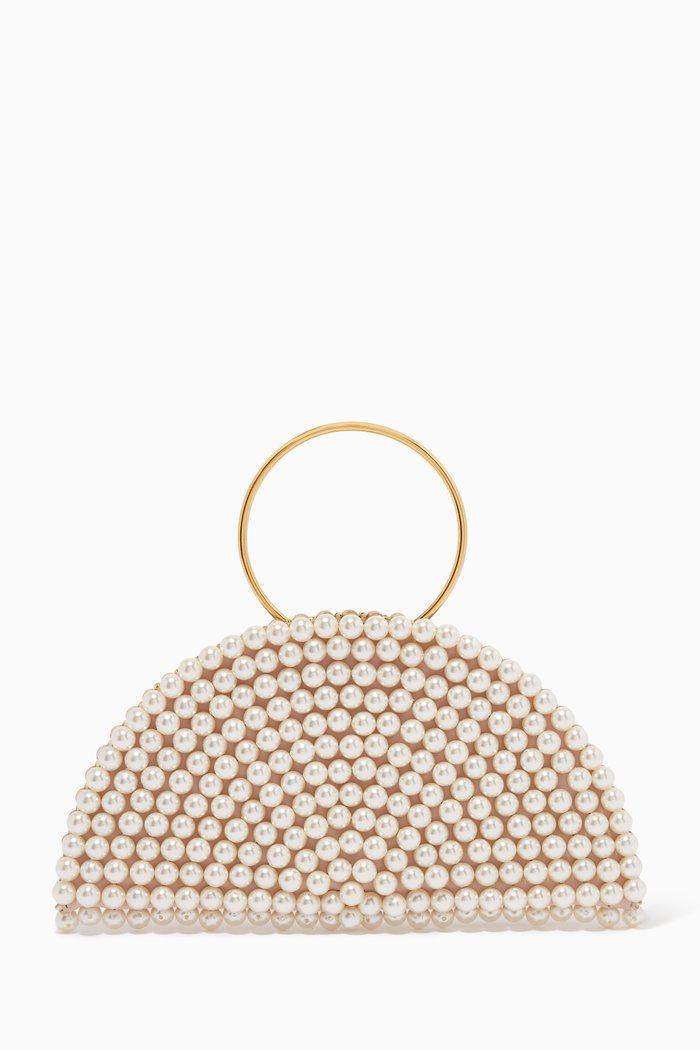 

Lumiere de L'Aube Handbag in Acrylic Pearl Beads, White