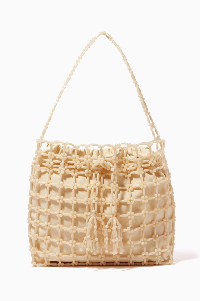 

L'Ephémère Tote Bag in Acrylic Beads, Neutral