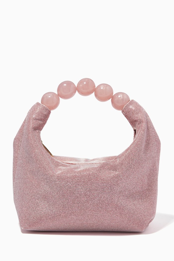 

L'Échappé Top Handle Bag in Woven Fabric, Pink
