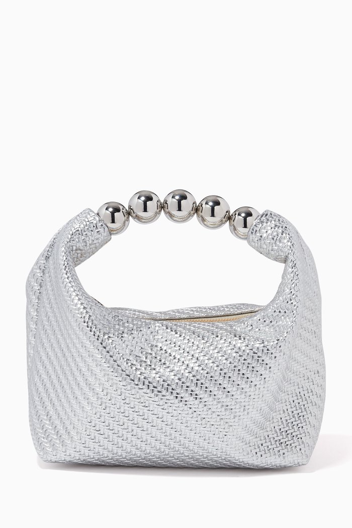

L'Échappé Top Handle Bag in Woven Fabric, Silver