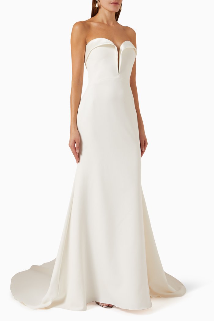 

Fundy Mermaid Wedding Gown in Eco-crepe, Neutral