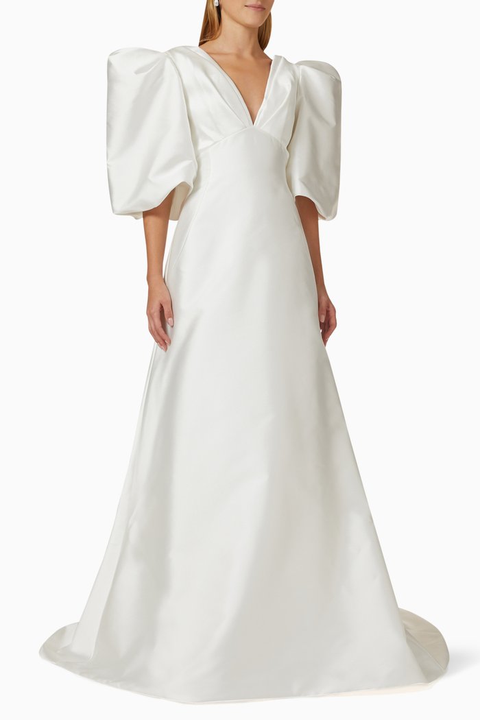 Callas Wedding Dress in Satin, Neutral