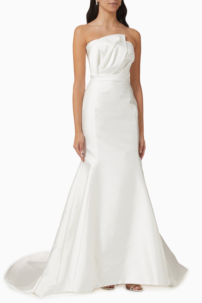 

Finney Mermaid Wedding Dress in Satin, Neutral