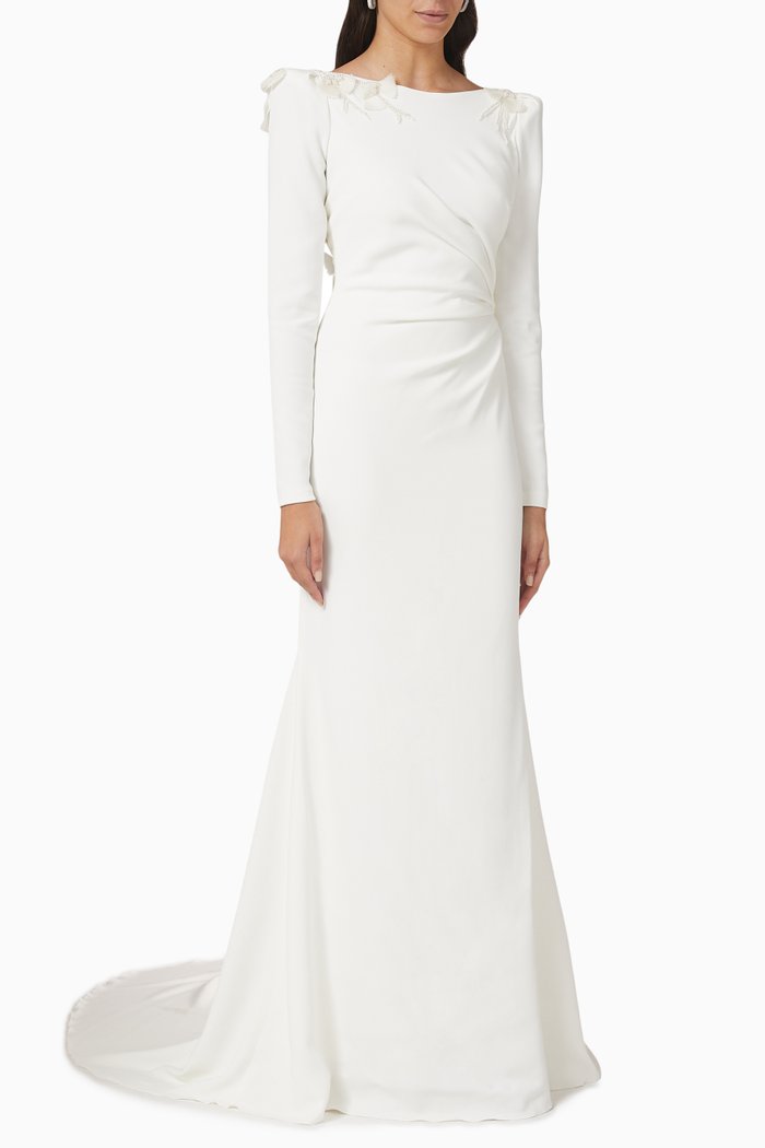 

Ludwig Wedding Dress in Crepe, Neutral