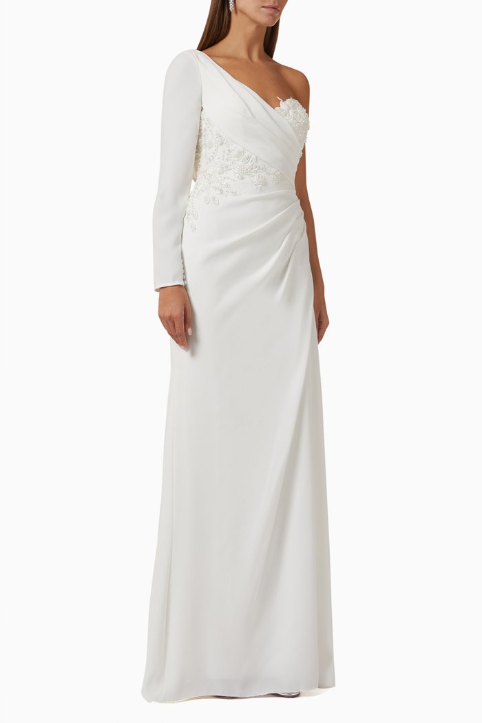 

Kufra Wedding Dress in Eco Crepe, Neutral