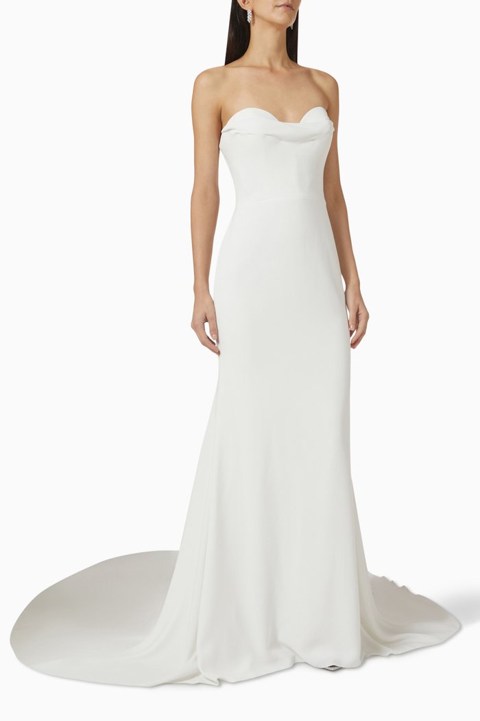 Amandine Wedding Dress in Crepe, Neutral