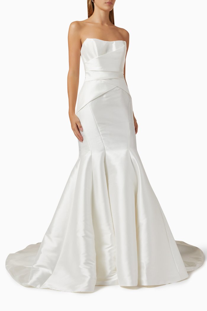 

Lucille Mermaid Dress in Mikado, Neutral