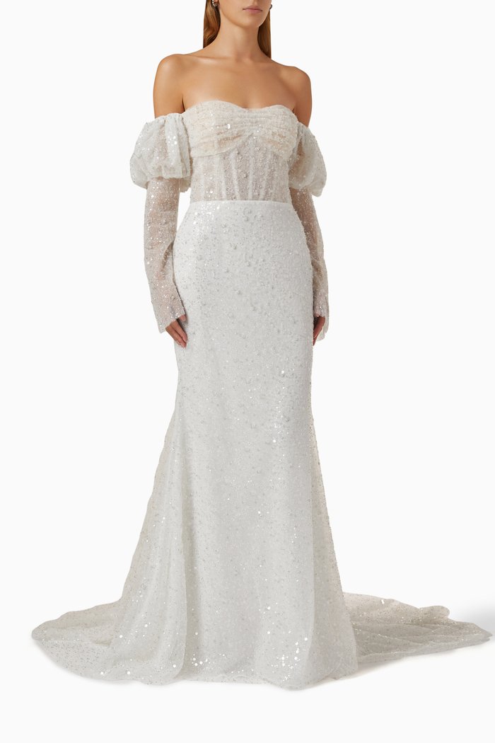 

Lys Gown in Beaded Tulle, Neutral