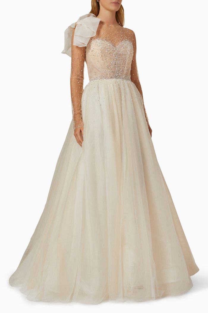 

Marion Gown in Beaded Tulle, Neutral