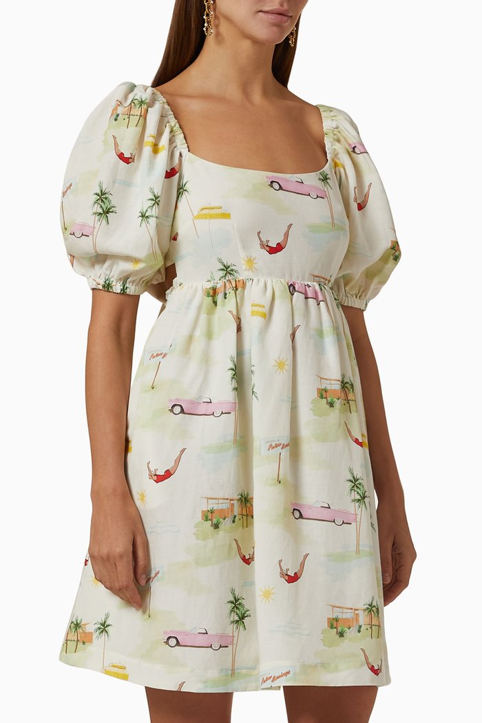 

Olga Mini Dress in Tencel, Neutral