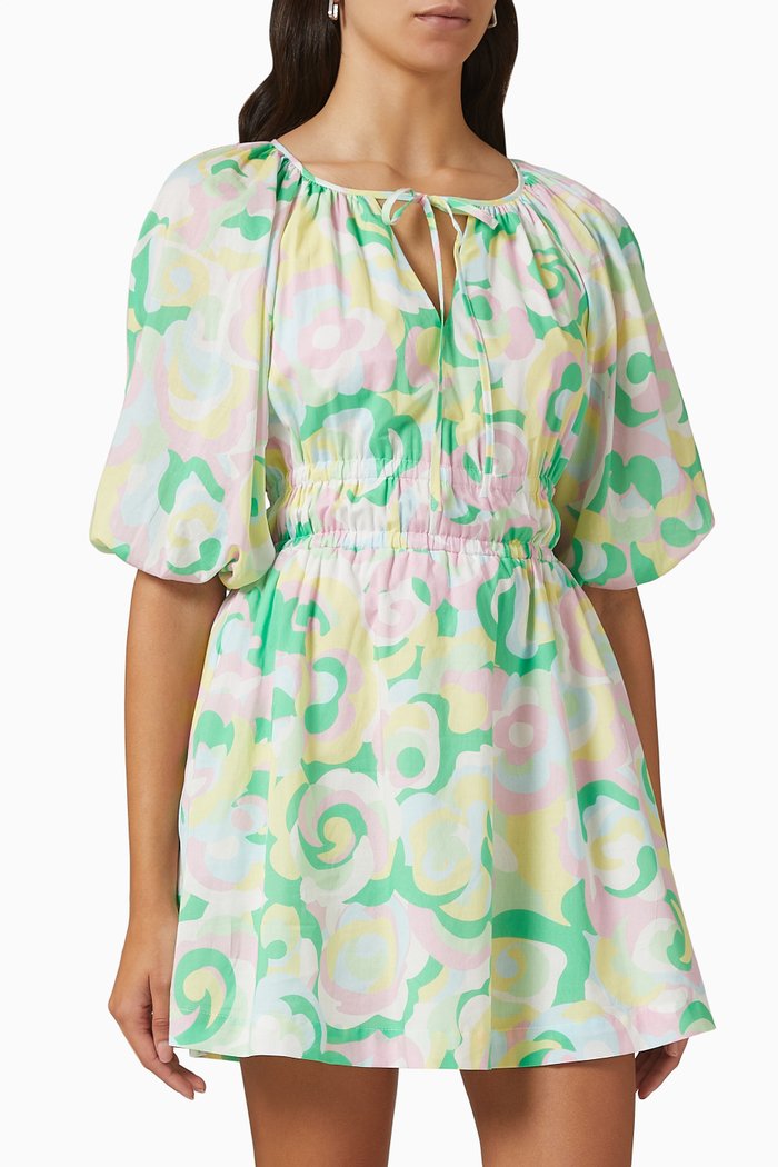 

Azalea Mini Dress in Cotton Poplin, Green